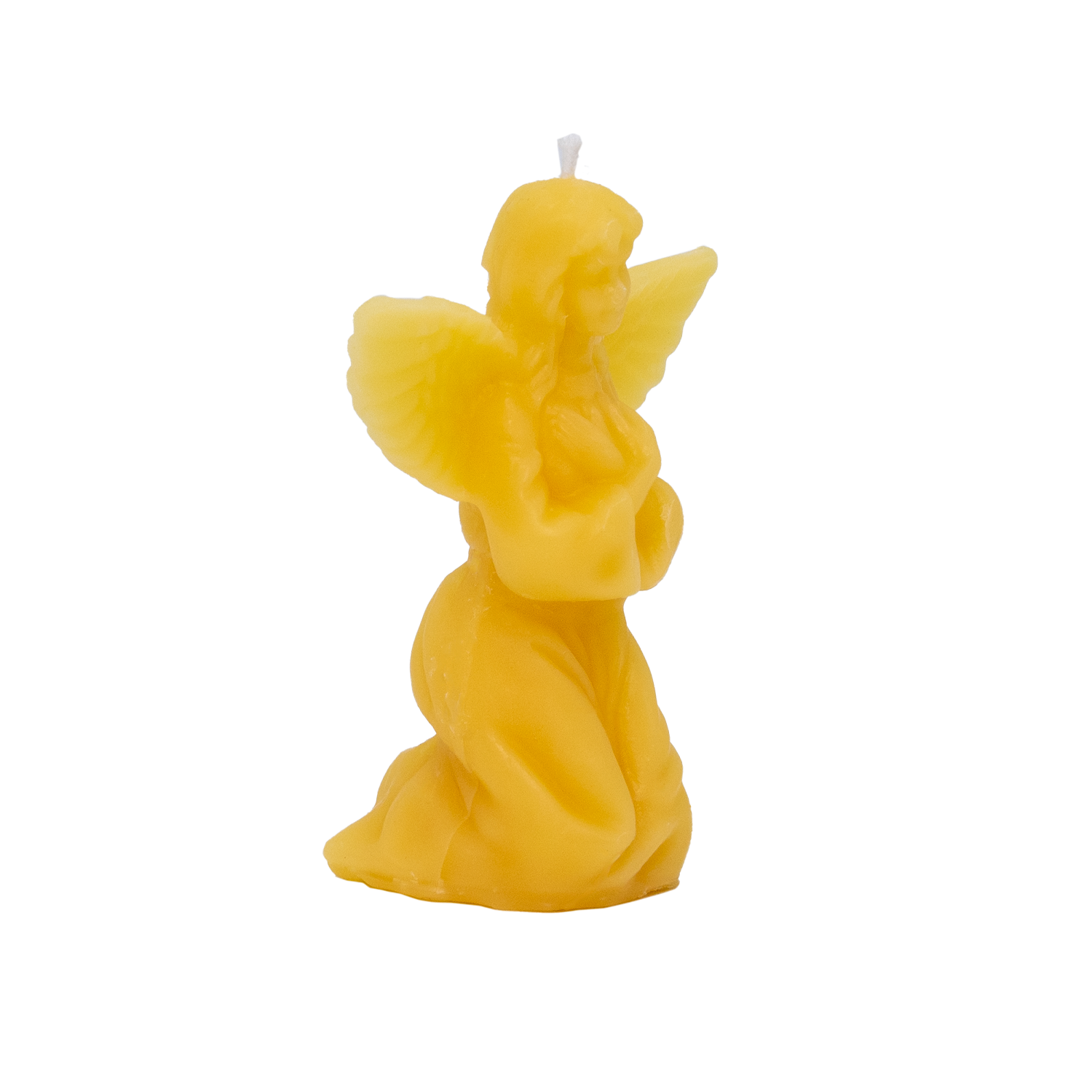 2 Angels - Shaped White Ivory Beeswax Candles