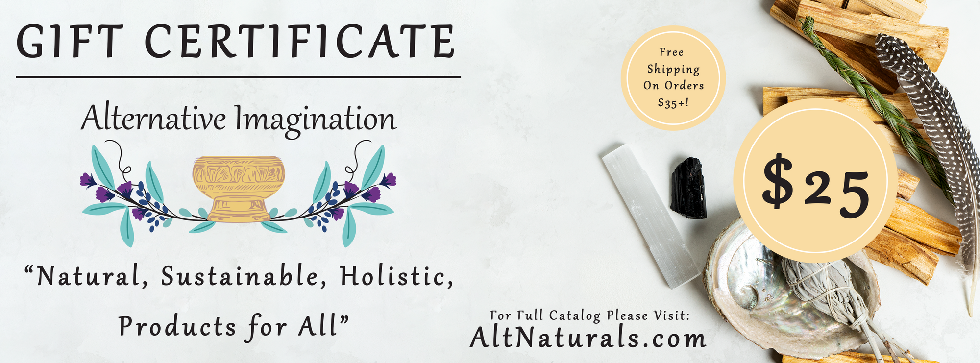 Gift Card to AltNaturals.com