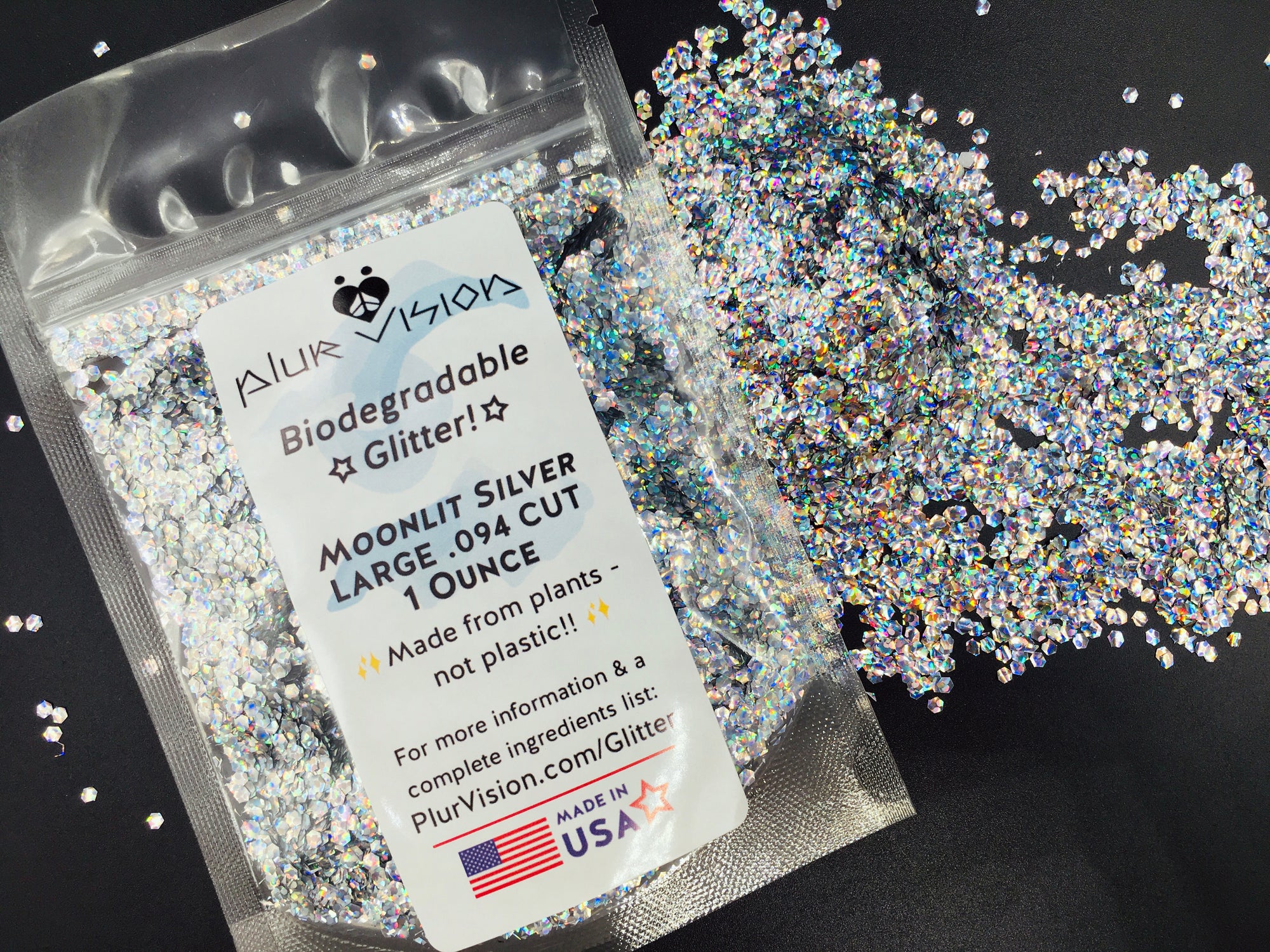 ✨Moonlit Silver Large Cut Biodegradable Glitter! ✨