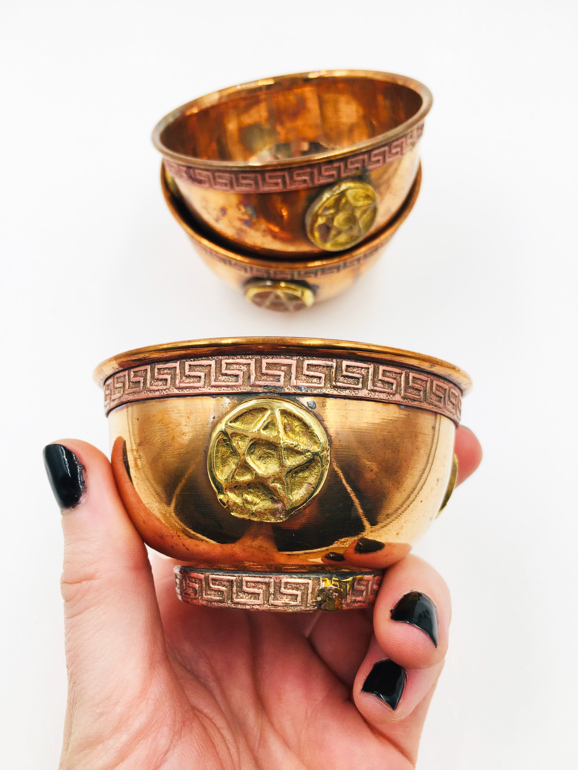 Rustic Pentagram Copper Bowl