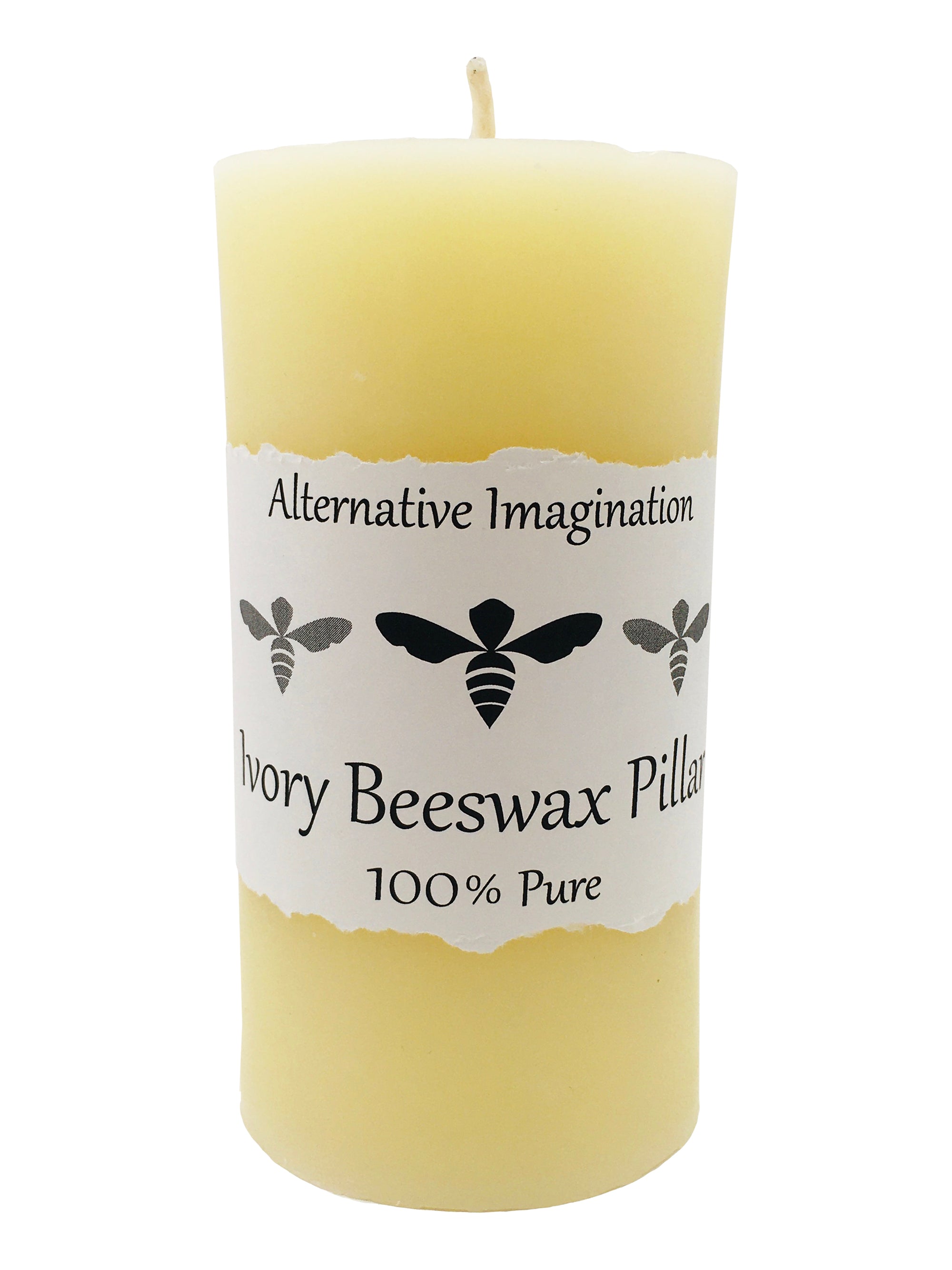 100% Pure White Ivory Beeswax Pillar Candles