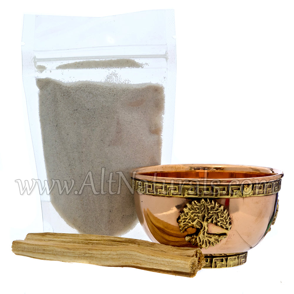 Tree of Life Copper Offering Bowl with Palo Santo